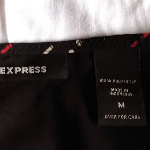 Express Chiffon Skirt – Geometric Dot – Pull-On – Black Lined - Picture 3 of 11